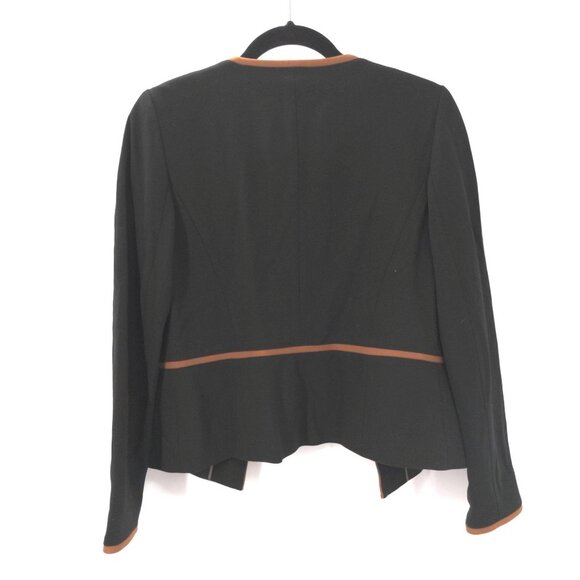 Talbots Blazer Jacket Womens 2 Black Brown Open Front Quiet Luxury Old Money - Picture 4 of 10